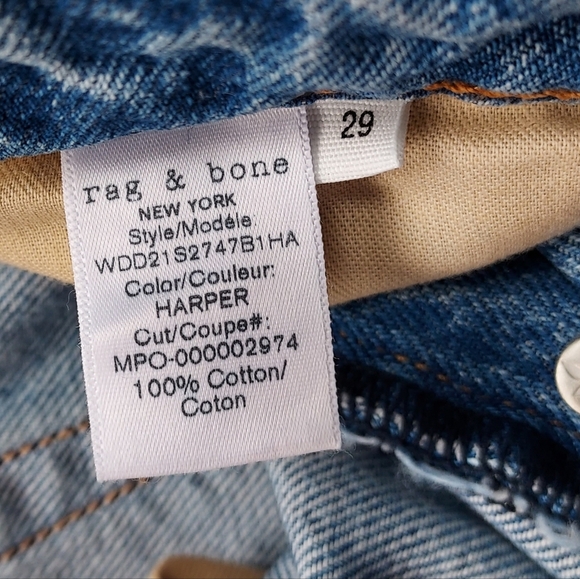 rag & bone Modele Harper Women Jeans, Size 29, 100% Cotton, Classic Jeans - Picture 9 of 15